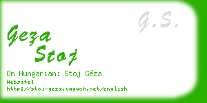 geza stoj business card